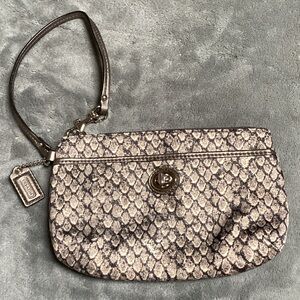 Coach Taylor gunmetal Snakeskin look Wristlet